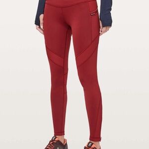 NWT Lululemon Keep The Fleece Tight *28" Dark Sport Red